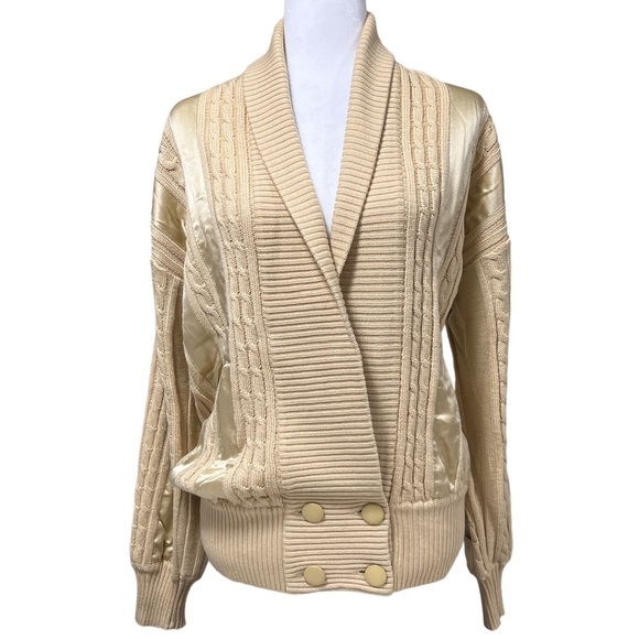 🦄rare Vintage ESCADA Cable Knit Wool Cardigan Sweater - Picture 1 of 12